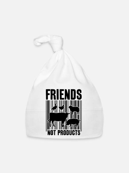 VEGAN FRIENDS NOT FOOD BARCODE - Baby Bio-Mütze - Weiß - Vorne