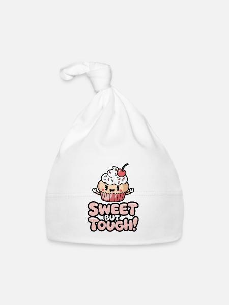 Sweet But Tough! - Organic Baby Cap - white - Front