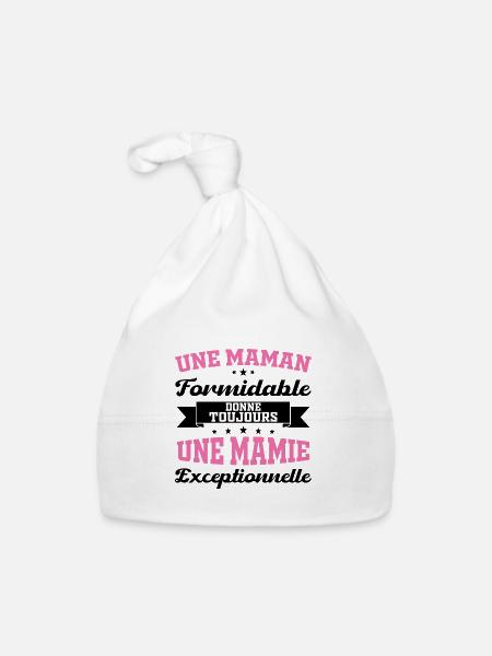 Gift for Grandma - An Exceptional Granny - Organic Baby Cap - white - Front