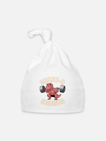 Squat-O Saurus - Baby Bio-Mütze - Weiß - Vorne