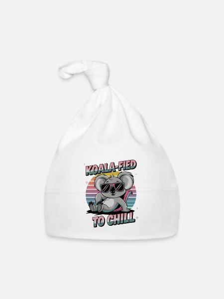 Koala-fied To Chill - Organic Baby Cap - white - Front