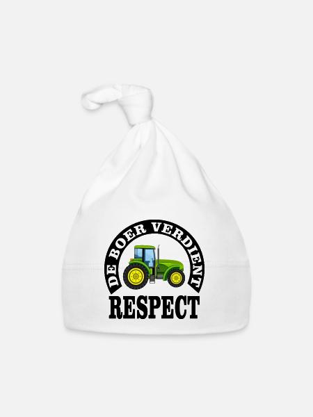 Farmers deserve respect - Organic Baby Cap - white - Front