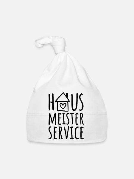 Hausmeisterservice - Hausmeister Service - Baby Bio-Mütze - Weiß - Vorne