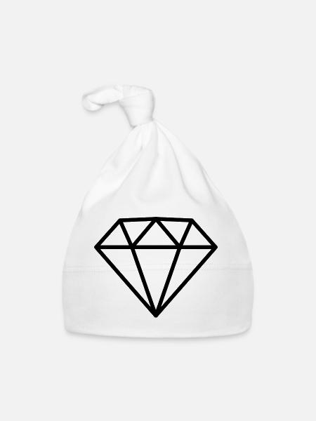 Diamant - Baby Bio-Mütze - Weiß - Vorne