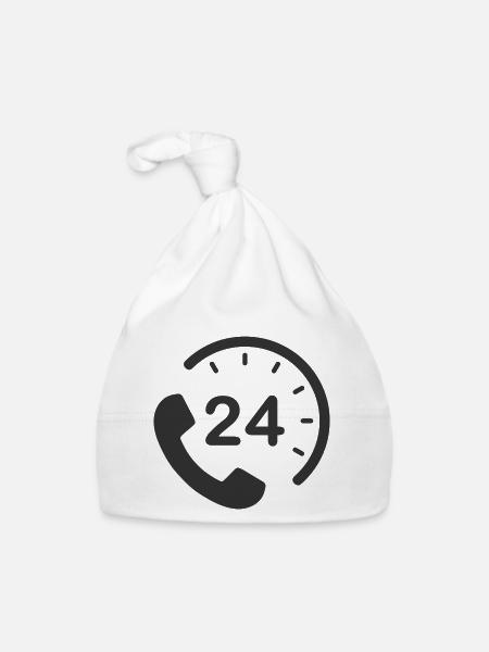 24/7 h Service - Organic Baby Cap - white - Front