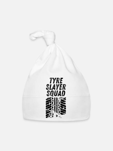 Tyre Slayer Squad - Organic Baby Cap - white - Front