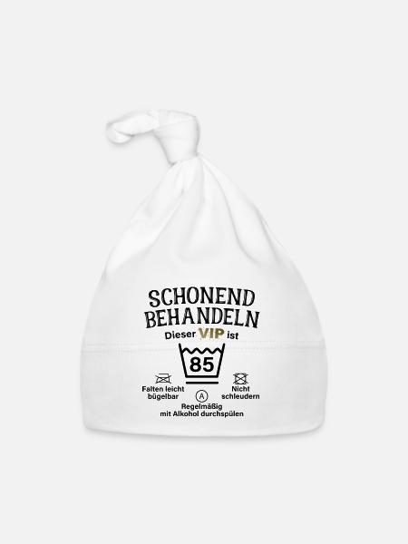 85. Geburtstag Schonend Behandeln 85 VIP ist 85 - Baby Bio-Mütze - Weiß - Vorne