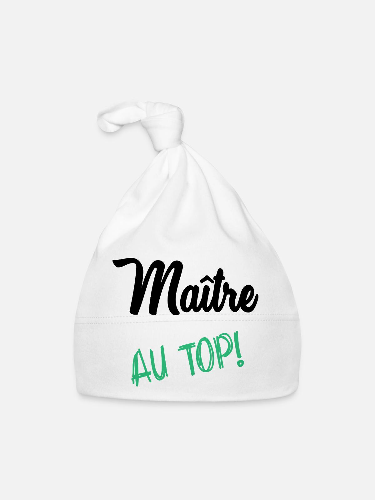 MAITRE. MAÎTRESSE. MERCI - Bonnet bio Bébé - blanc - Devant