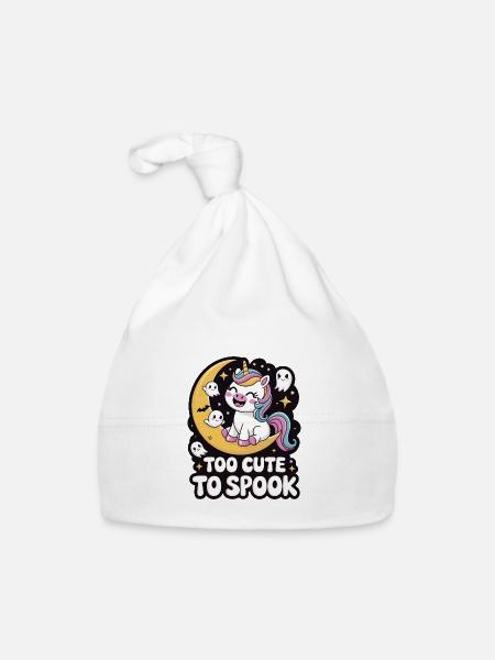 Trop mignon pour effrayer - Bonnet bio Bébé - blanc - Devant