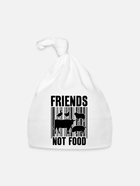 FRIENDS NOT FOOD VEGAN VEGANER - Baby Bio-Mütze - Weiß - Vorne