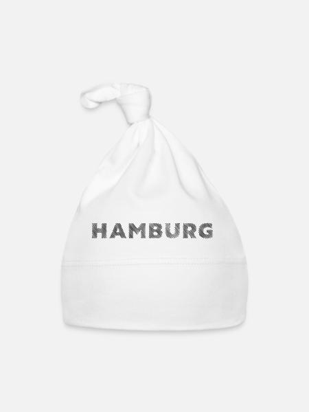 Hamburg German City Hatching lettering - Organic Baby Cap - white - Front