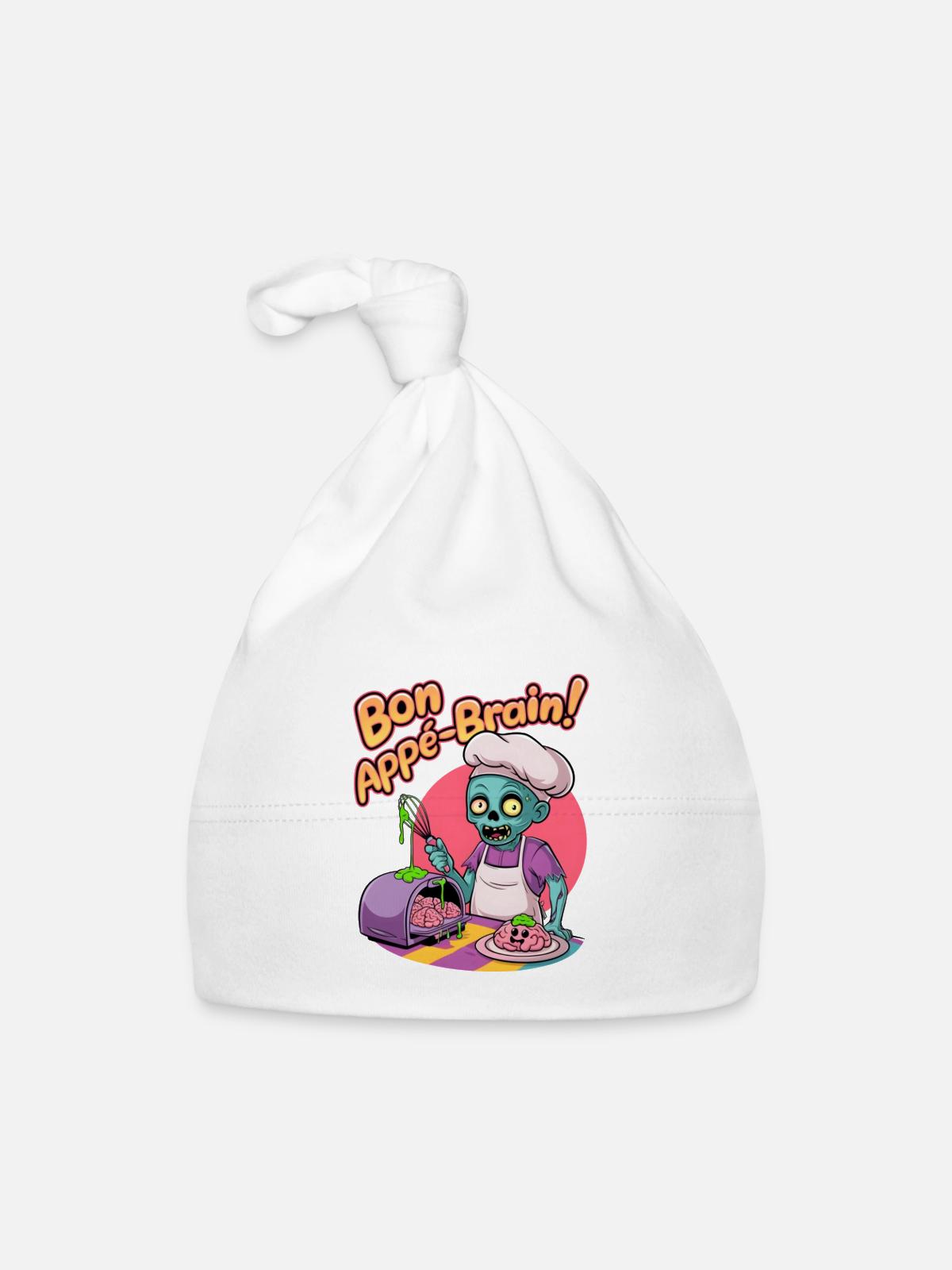 Bon Appé-brain! - Organic Baby Cap - white - Front
