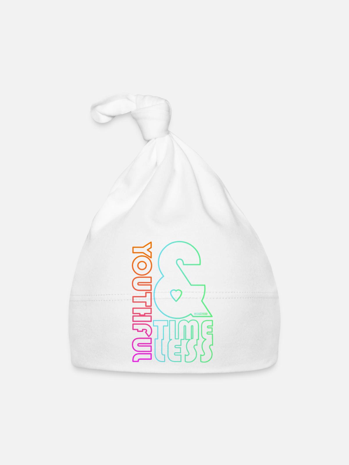 Youthful & Timeless - Organic Baby Cap - white - Front