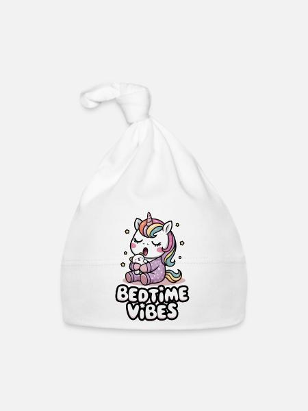 Bedtime Vibes - Organic Baby Cap - white - Front