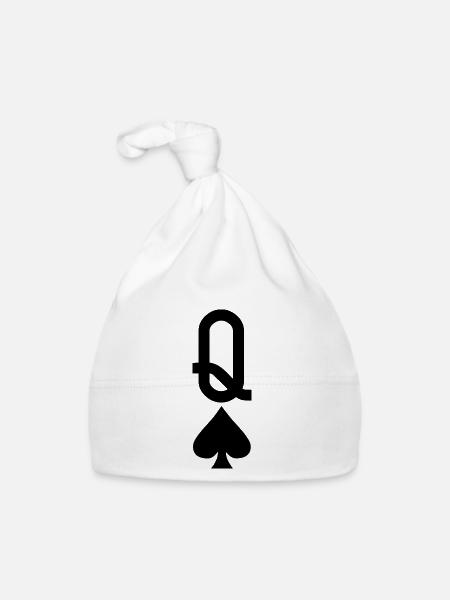 Carte à jouer au poker - Spades Lady - Bonnet bio Bébé - blanc - Devant