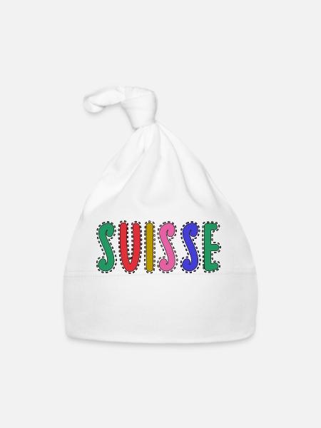 SUISSE. PAYS. GENEVE - Bonnet bio Bébé - blanc - Devant