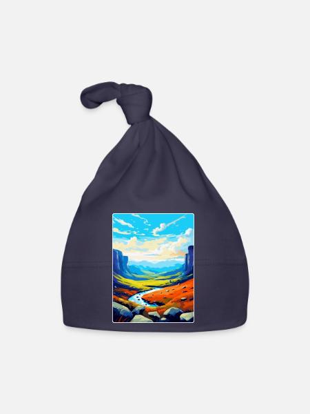 High Cup Nick Cumbria Vintage Travel Poster WPA - Organic Baby Cap - navy - Front