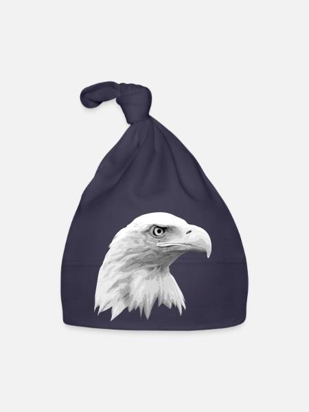 Adlerkopf, Weißkopfseeadler, Adler, Greifvogel aus - Baby Bio-Mütze - Navy