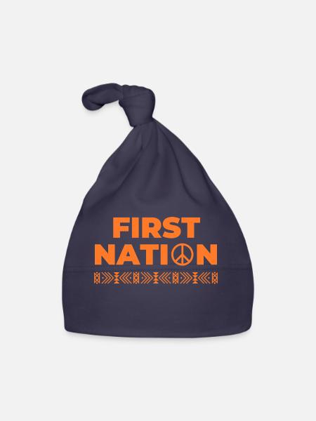 first nation indigen USA - Baby Bio-Mütze - Navy - Vorne