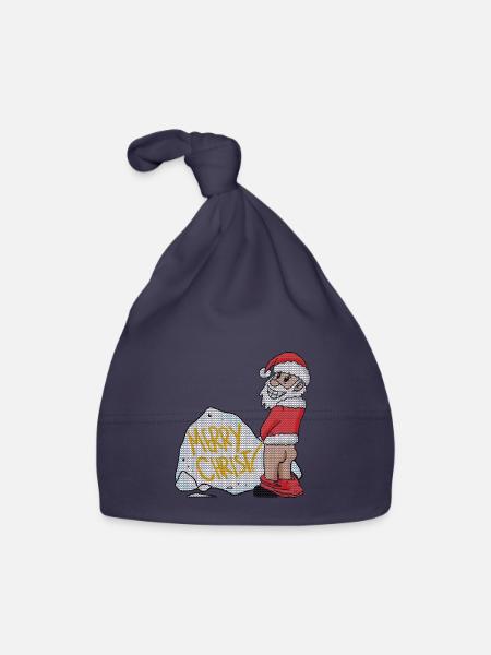 Ugly Christmas Lustig - Baby Bio-Mütze - Navy - Vorne