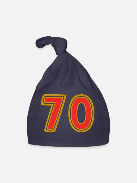70. 70 ANS. 70e ANNIVERSAIRE. ANNIVERSAIRE 70 ANS. - Bonnet bio Bébé - marine - Devant