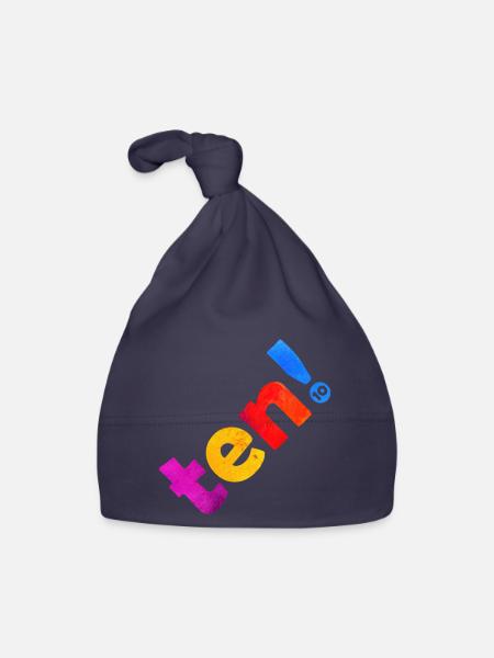ZEHN 10 JAHRE 10. GEBURTSTAG - Baby Bio-Mütze - Navy - Vorne