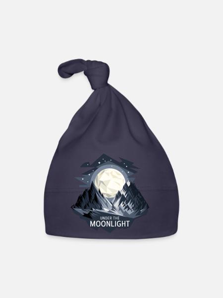 Under The Moonlight - Organic Baby Cap - navy - Front