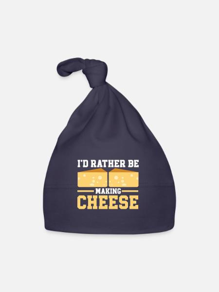 Cheese Making Cheese Lover - Baby Bio-Mütze - Navy - Vorne