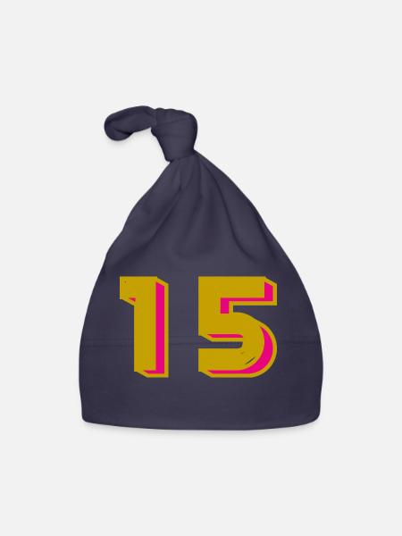 15. 15 ANS. 15e ANNIVERSAIRE. ANNIVERSAIRE 15 ANS. - Bonnet bio Bébé - marine - Devant
