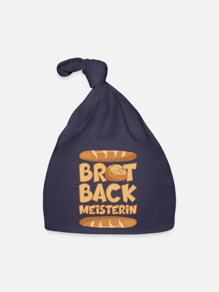 BROT BACKMEISTERIN BROT BACKEN BÄCKERIN - Baby Bio-Mütze - Navy - Vorne