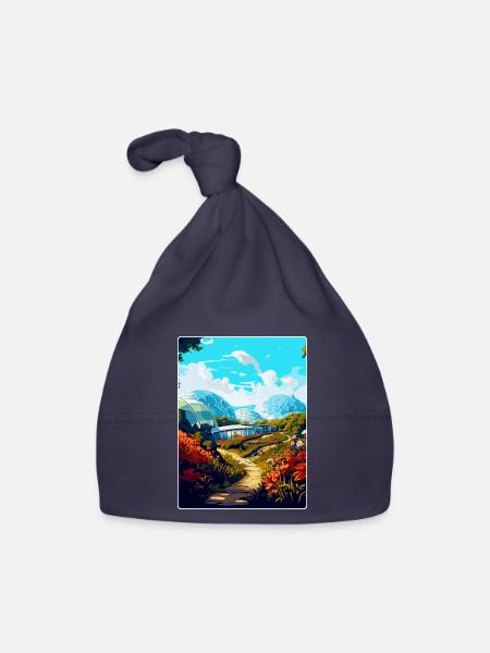 Eden Project England Uk Travel Poster Souvenir WPA - Organic Baby Cap - navy - Front
