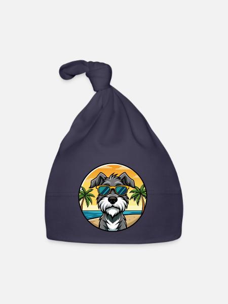 Deutscher Wachtelhund Hunderasse Cartoon Sonnenbrille - Baby Bio-Mütze - Navy - Vorne