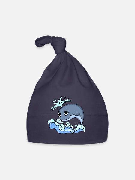 Wal - Baby Bio-Mütze - Navy - Vorne