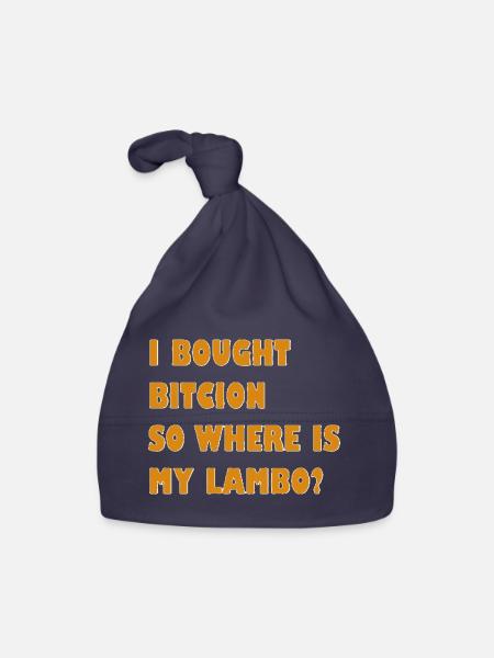 Krypto Meme: Wo ist mein Lambo? - Baby Bio-Mütze - Navy - Vorne