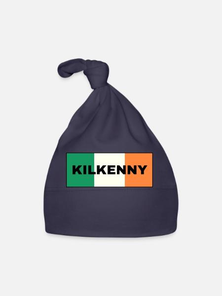 Kilkenny City in irischer Flagge - Baby Bio-Mütze - Navy - Vorne