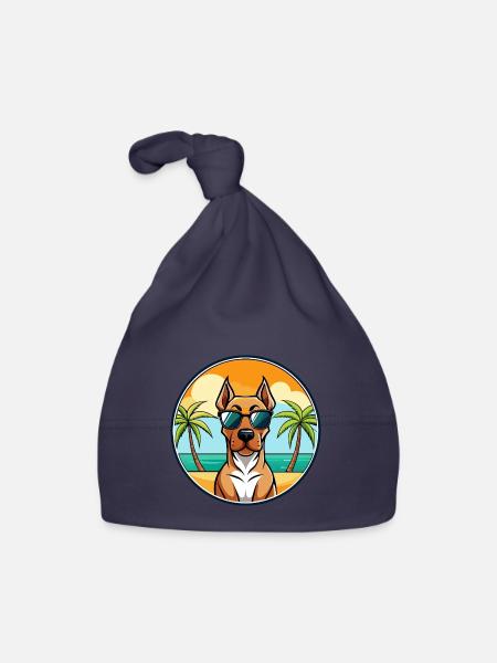 Rhodesian Ridgeback Hunderasse Cartoon Sonnenbrille - Baby Bio-Mütze - Navy - Vorne