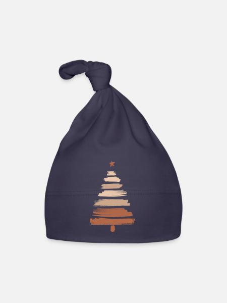 Arbre de Noël - Bonnet bio Bébé - marine - Devant