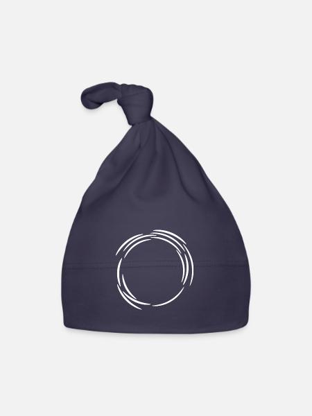 Kreis Design Symbol Weiß Linie Linien - Baby Bio-Mütze - Navy - Vorne