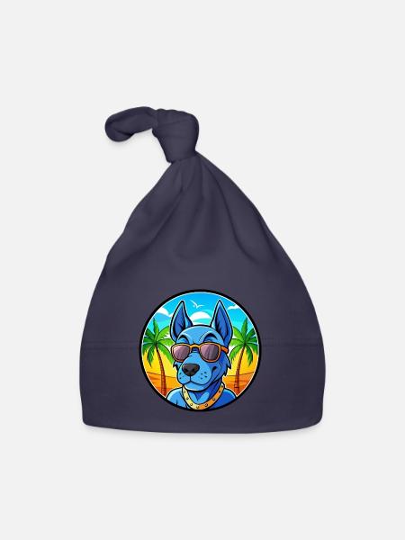 Lunettes de soleil de dessin animé Blue Thai Ridgeback Dog Breed - Bonnet bio Bébé - marine - Devant
