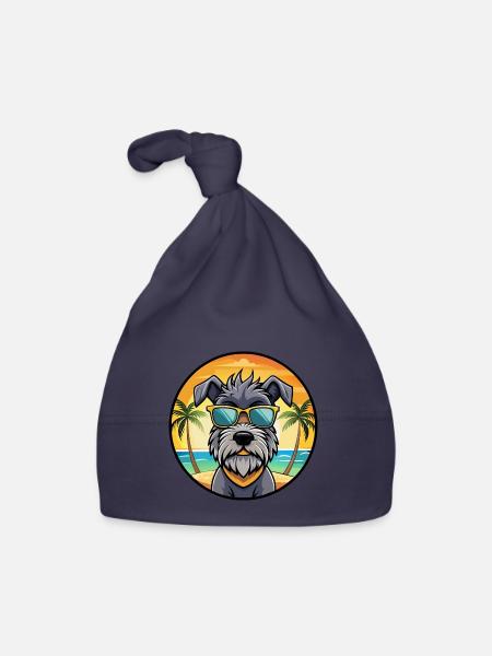 Bouvier Des Ardennes Hunderasse Cartoon Sonnenbrille - Baby Bio-Mütze - Navy - Vorne