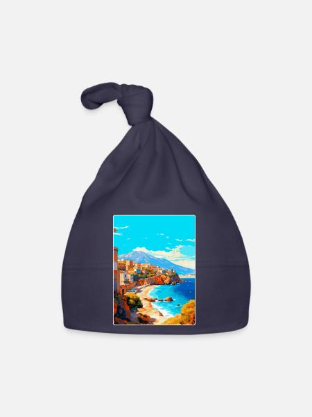 Crete Greece Vintage Travel Poster WPA Souvenir - Organic Baby Cap - navy - Front