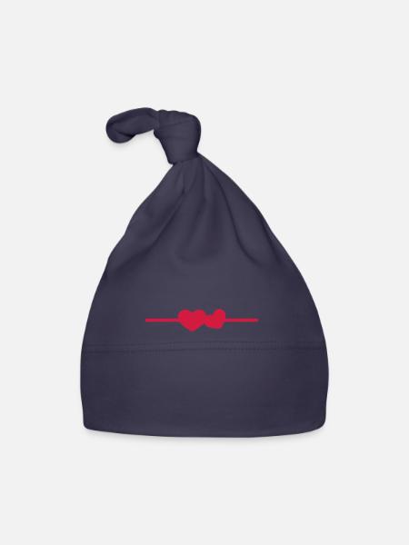 Line heart ornament icon - Organic Baby Cap - navy - Front
