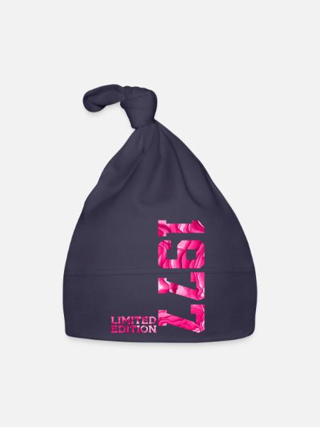 49. GEBURTSTAG PINK LIMITED EDITION 1977 - Baby Bio-Mütze - Navy - Vorne