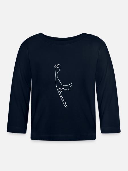 umriss insel sylt - Baby Bio-Langarmshirt - Navy