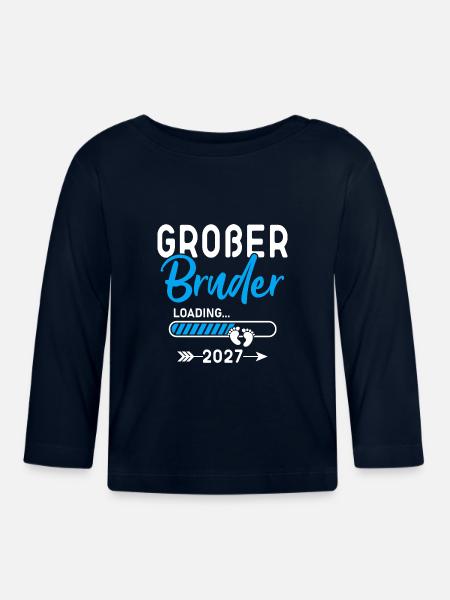 Kinder Großer Bruder Loading 2027 - Baby Bio-Langarmshirt - Navy