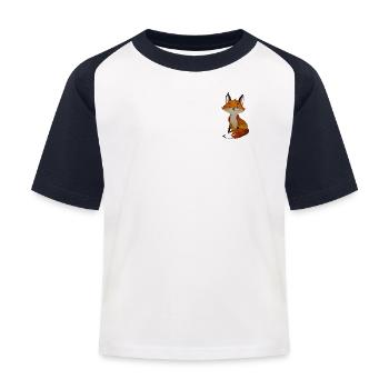 Schlau wie ein Fuchs - T-Shirts, Babykleidung - Kinder Baseball T-Shirt - Weiß/Navy - Vorne