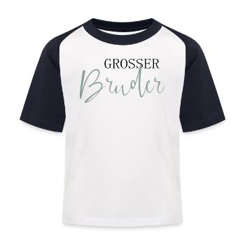 Großer Bruder - Kinder Baseball T-Shirt - Weiß/Navy - Vorne