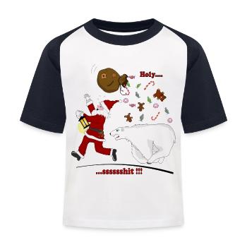 Weihnachtsmann - Kinder Baseball T-Shirt - Weiß/Navy - Vorne