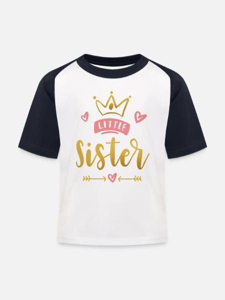 Little Sister Announcement – Baby & Kids Clothes - Kids' Baseball T-Shirt - white/navy