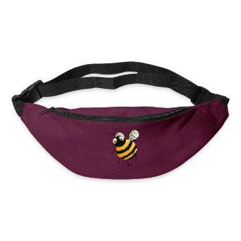 Flauschige Comic Biene mit Kulleraugen - Gürteltasche - Burgunderrot - Vorne